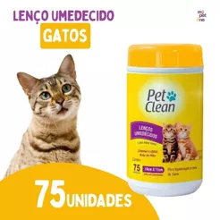 Lenços Umedecidos Pet Clean para Gatos - 75 Unidades