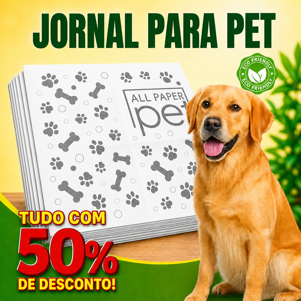Jornal Pet Higiênico 50/100/150/200 Folhas Biodegradável Atóxico Não Mancha Treinamento Xixi Filhote
