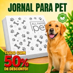 Jornal Pet Higiênico 50/100/150/200 Folhas Biodegradável Atóxico Não Mancha Treinamento Xixi Filhote