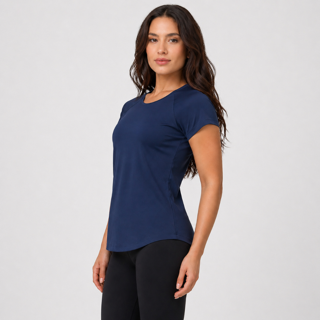 Camisetas Feminina Fitness Academia Corrida Verão Não Amassa Tecido Respirável