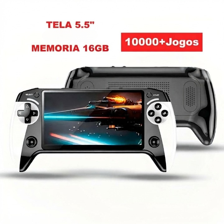 Vídeo Game portátil 10000 jogos retrô tipo P-s.Eony 5.5 Polegadas HELLO BRASIL