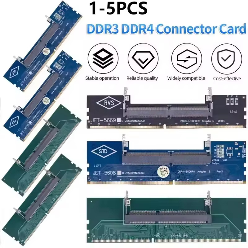 PCL DDR4 Laptop SO-DIMM Para Desktop Adaptador Conversor De Cartão Memória RAM Conector N