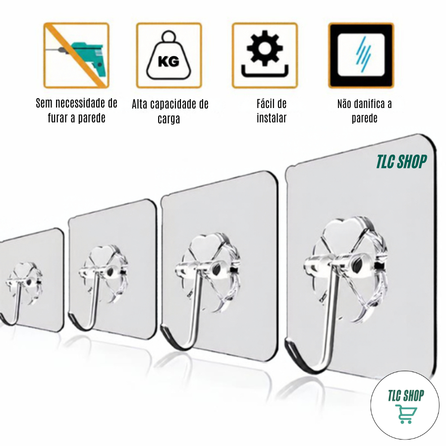 Kit 12/24/36 Ganchos Adesivos Parede Multi Funcional Autocolante Casa Cozinha Quarto Banheiro