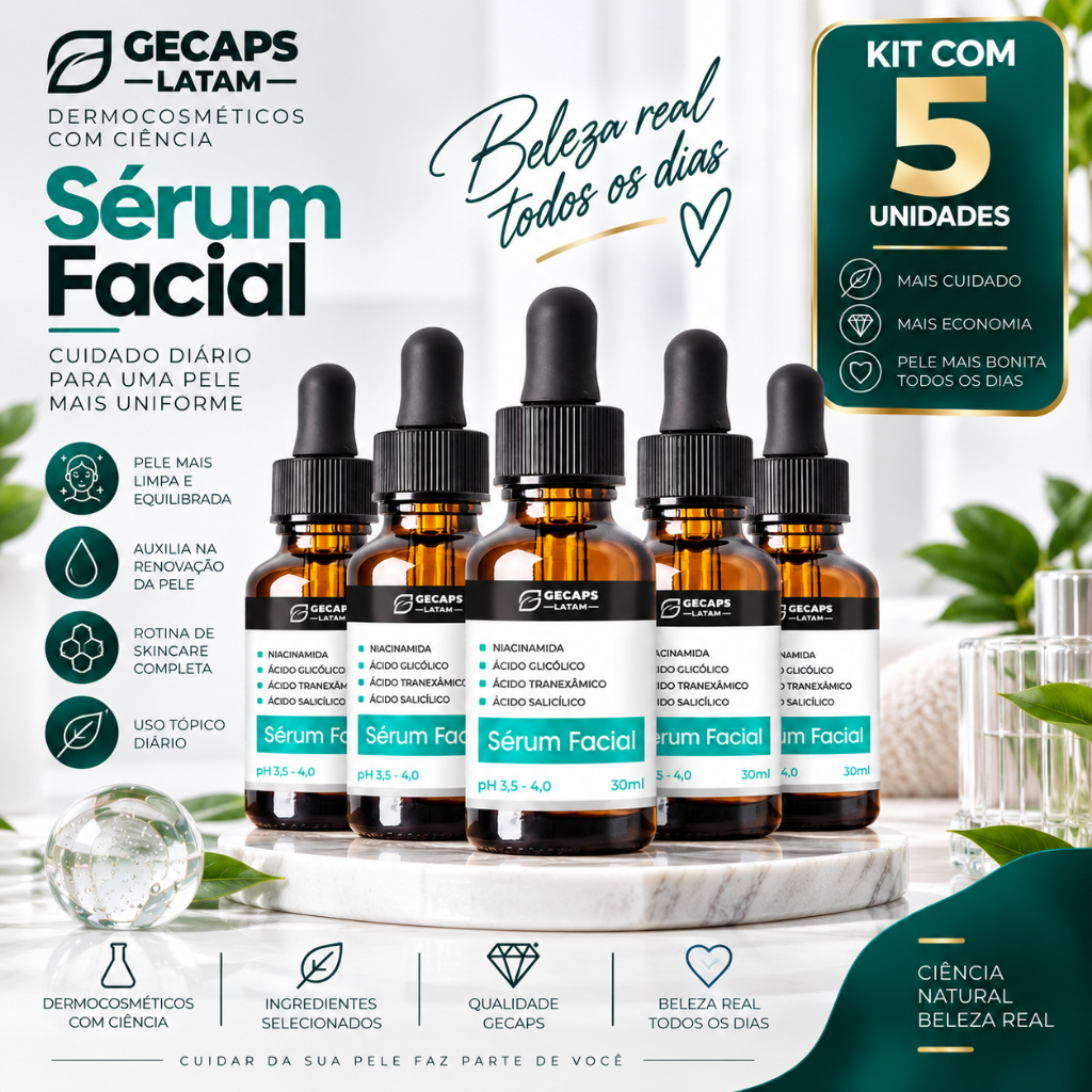 Combo 5 Sérum Clear Clareador- Niacinamida 30ml