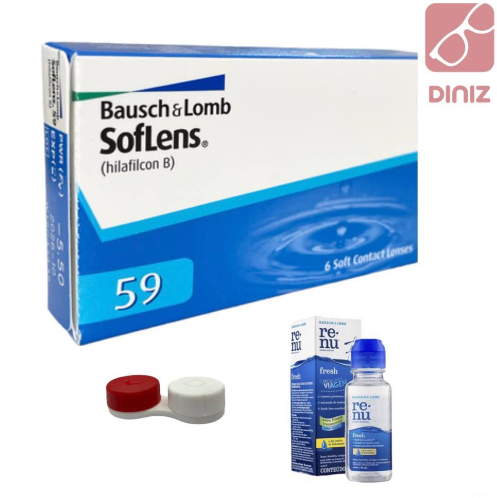 Lente de Contato Soflens 59 Miopia-Hipermetropia-Bausch&Lomb-DescarteMensal-Incolor