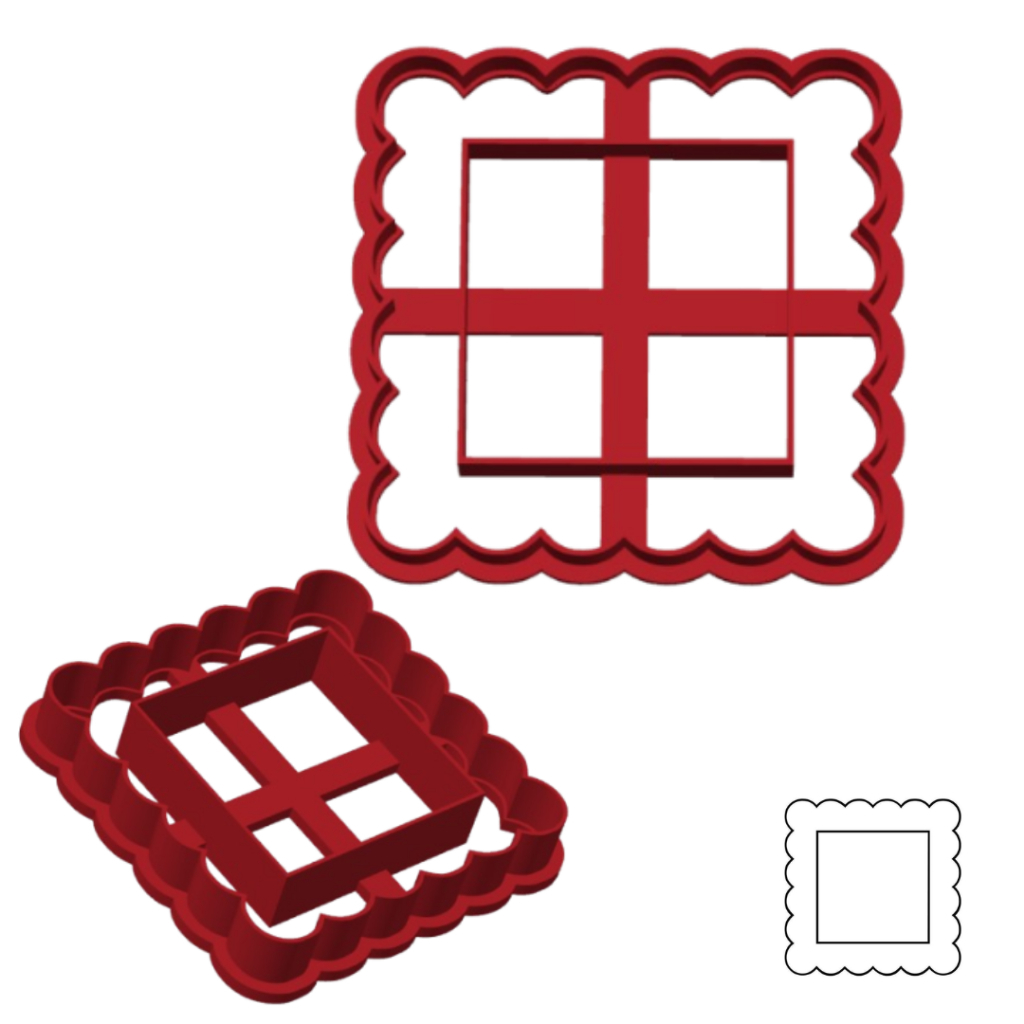 Cortador Moldura Quadro para Argila Cerâmica Biscuit e Massas Modelar Decoração Monand