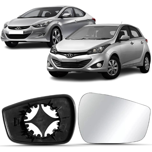 Lente Espelho Retrovisor HB20 Elantra 2012 2013 2014 Á 2019 Com Base