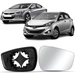 Lente Espelho Retrovisor HB20 Elantra 2012 2013 2014 Á 2019 Com Base