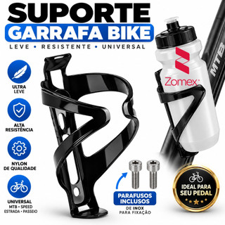 Suporte de Garrafa Bike Nylon Leve Resistente Caramanhola Garrafinha Água Ciclismo MTB Speed Estrada Passeio Universal