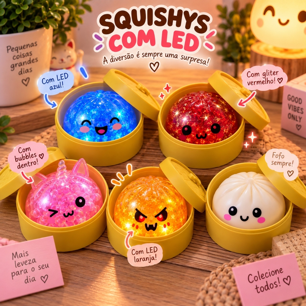 Brinquedo Squishy Dumpling 8,5cm Fofinho Surpresa Antistresse Fidget Toy Sensorial Butter