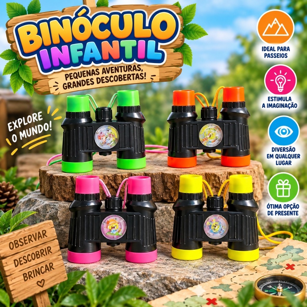 Imagem Binóculos Infantil Brinquedo Lembrancinha Dia das Crianças Presente Lembrancinha
