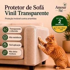 Kit 2 Protetor Sofá Anti Gatos Adesivo Transparente 2m 50cm