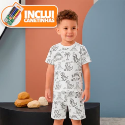Pijama Bebê Menino Curto Bobbie Goods Dinossauros