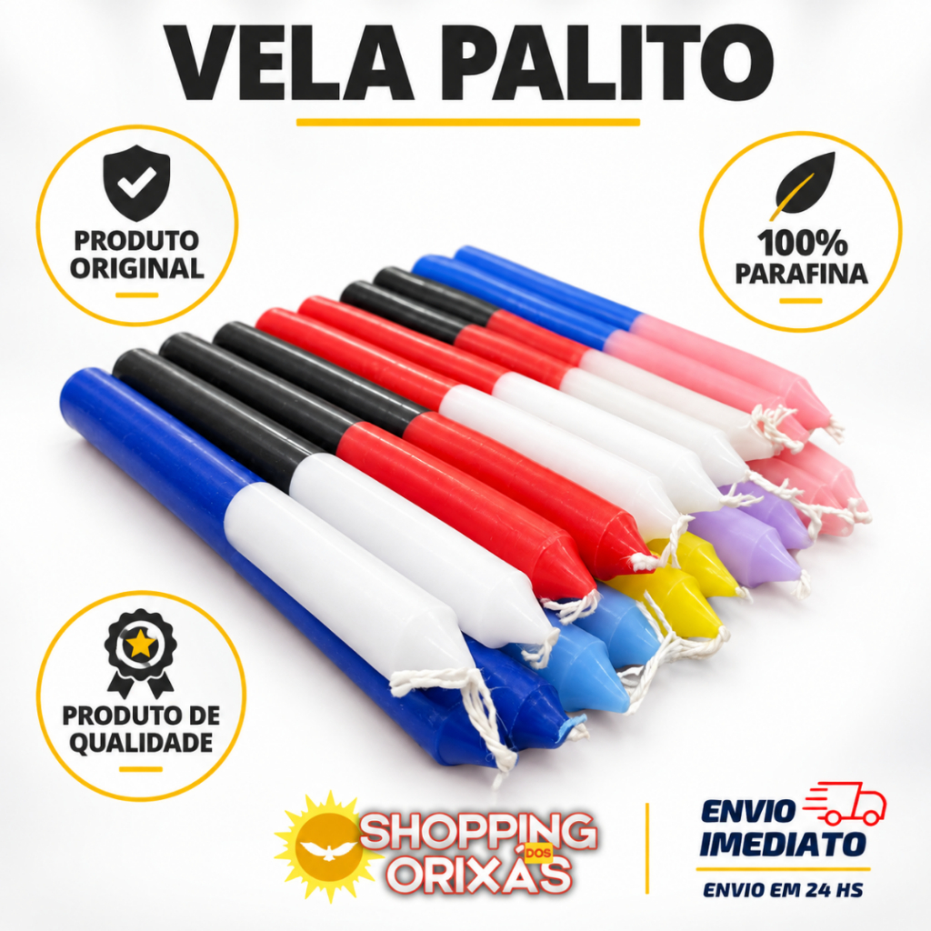 Vela Comum Palito Amarela Kit Com 8 Unidades — imagem 2 de 2