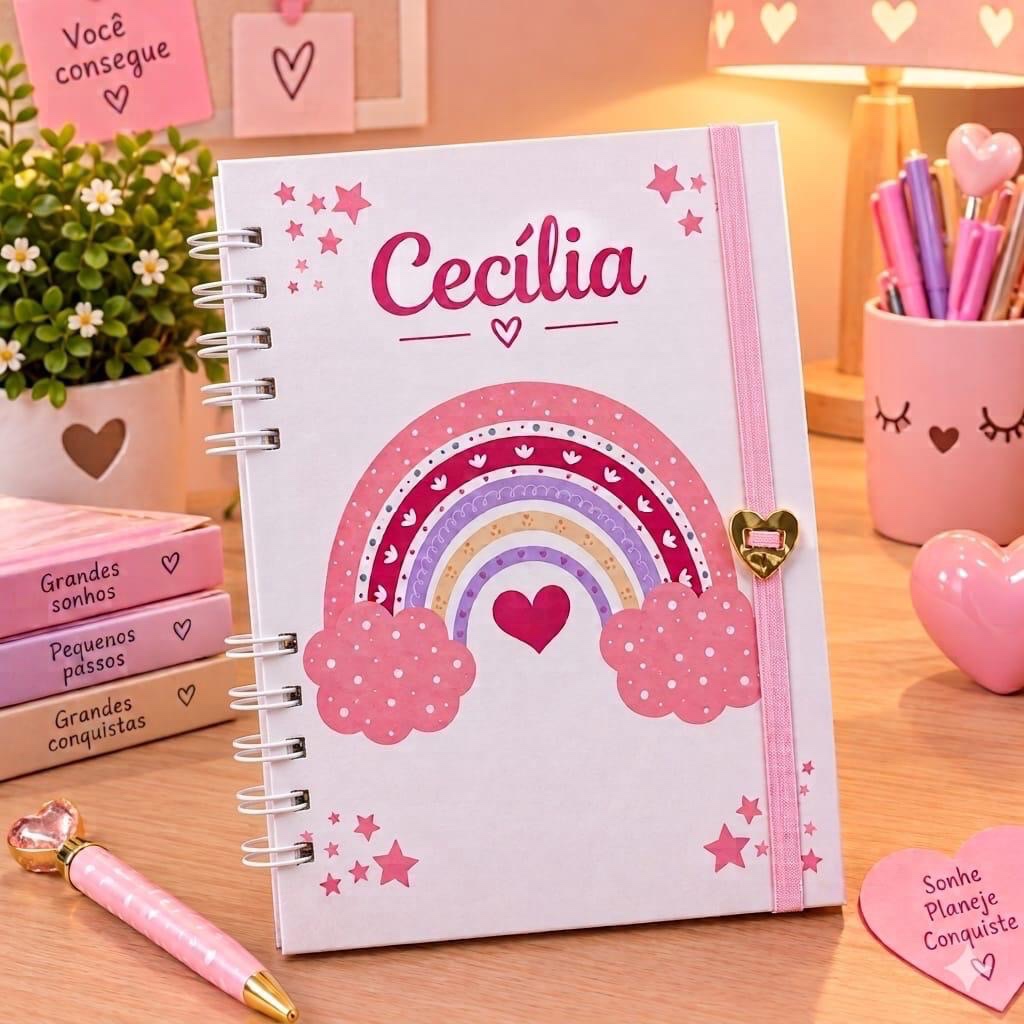 Agenda Escolar/Creche/Berçario Personalizada Infantil Com Nome Capa Dura Menina  Menino 2026  2027