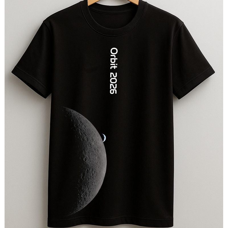 Camiseta Infantil Astronauta Lua 2026 Orbit Roupa Criança Unissex Algodão Macio Confortável Estilosa