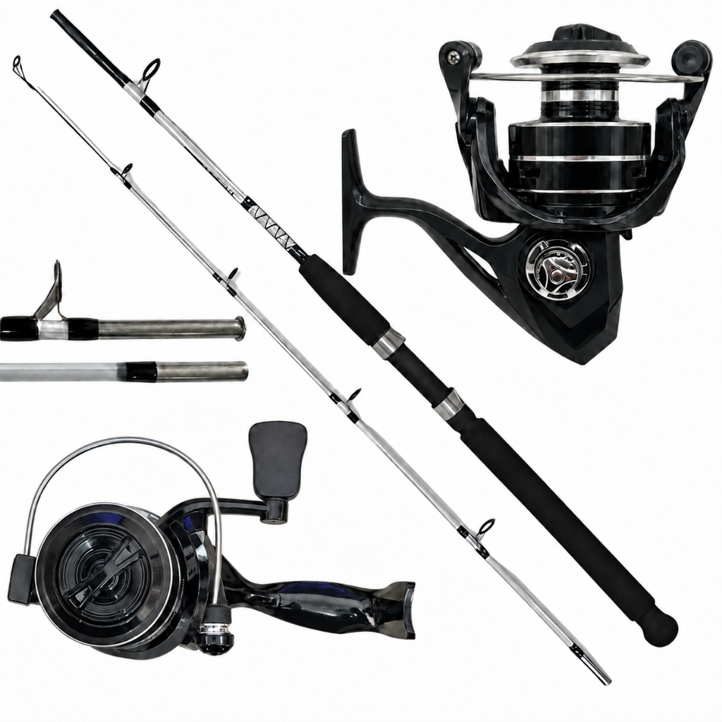 Kit de Pesca Vara Fibra Vidro Maciça 25 Lbs + Molinete 4000 Carretel de Alumínio E Drag de 12 kgs