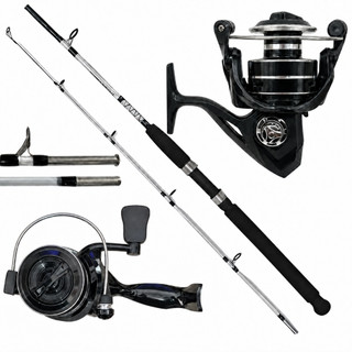 Vara De Pesca Fibra de Vidro Maciça 1,65 + Molinete 4000 Drag 12 Kgs
