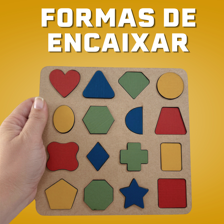 Formas Geometricas de Encaixar Coloridas Brinquedo Escolar Coordenação Motora Pedagógico Montessoriana