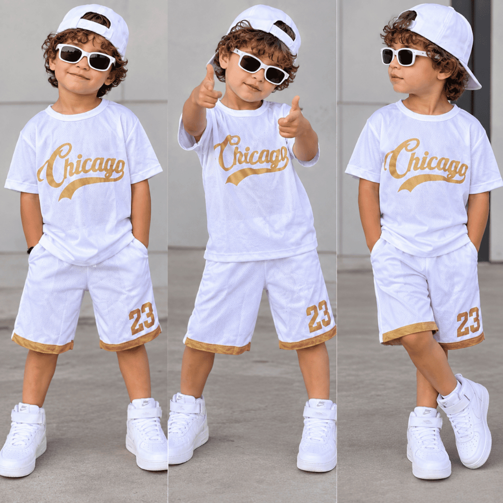 Conjunto  Dry Fit Infantil Menino de Verão - Camisa + Bermuda Confortável - Tamanho 2 ao 12