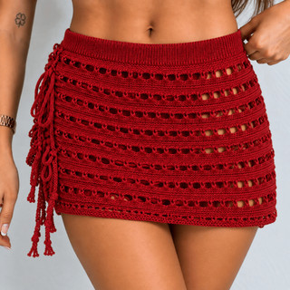 Saia Saída de Praia Com Amarração Feminina Tricot  Premium | Moda Verão Elegante e Estilo Resort