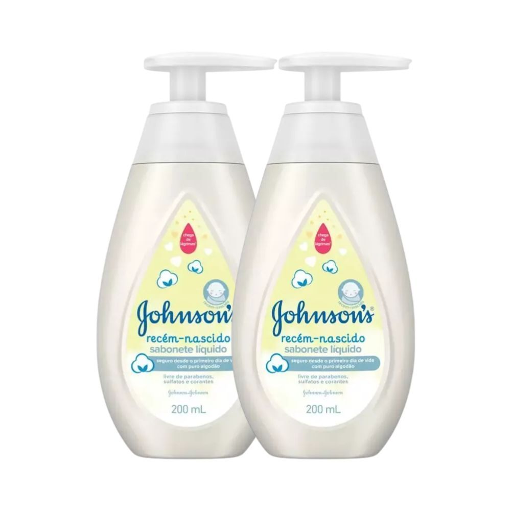 Kit Sabonete Líquido JOHNSON'S Baby Recém-Nascido 200ml 2 Unidades