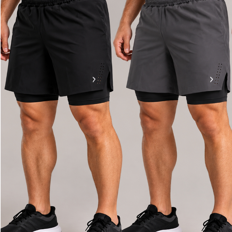 Kit 2 Short Academia Masculino Bermuda DryFit Masculino Bermuda Tactel Masculino cm Elastano