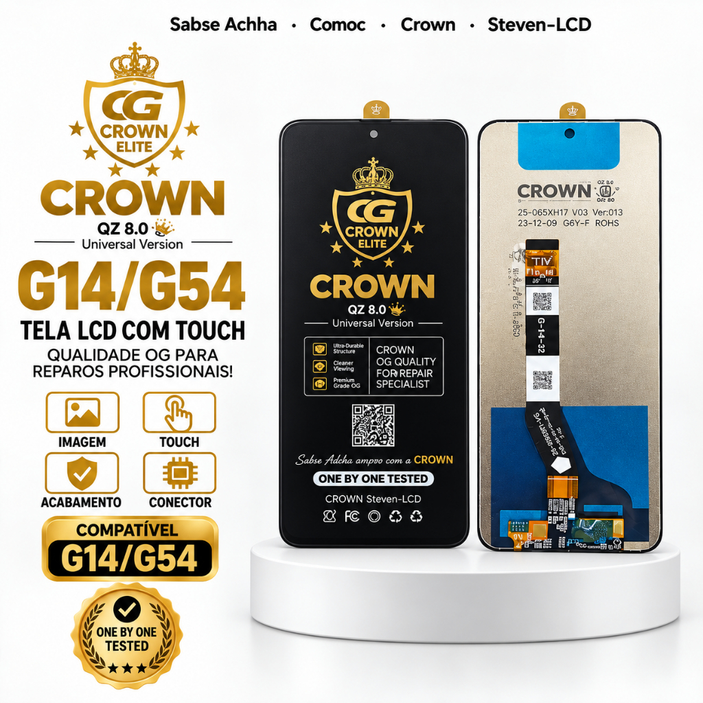 Frontal LCD Compatível para Moto G14/G54 – Tela Display Touch Screen Crown LCD Alta Qualidade
