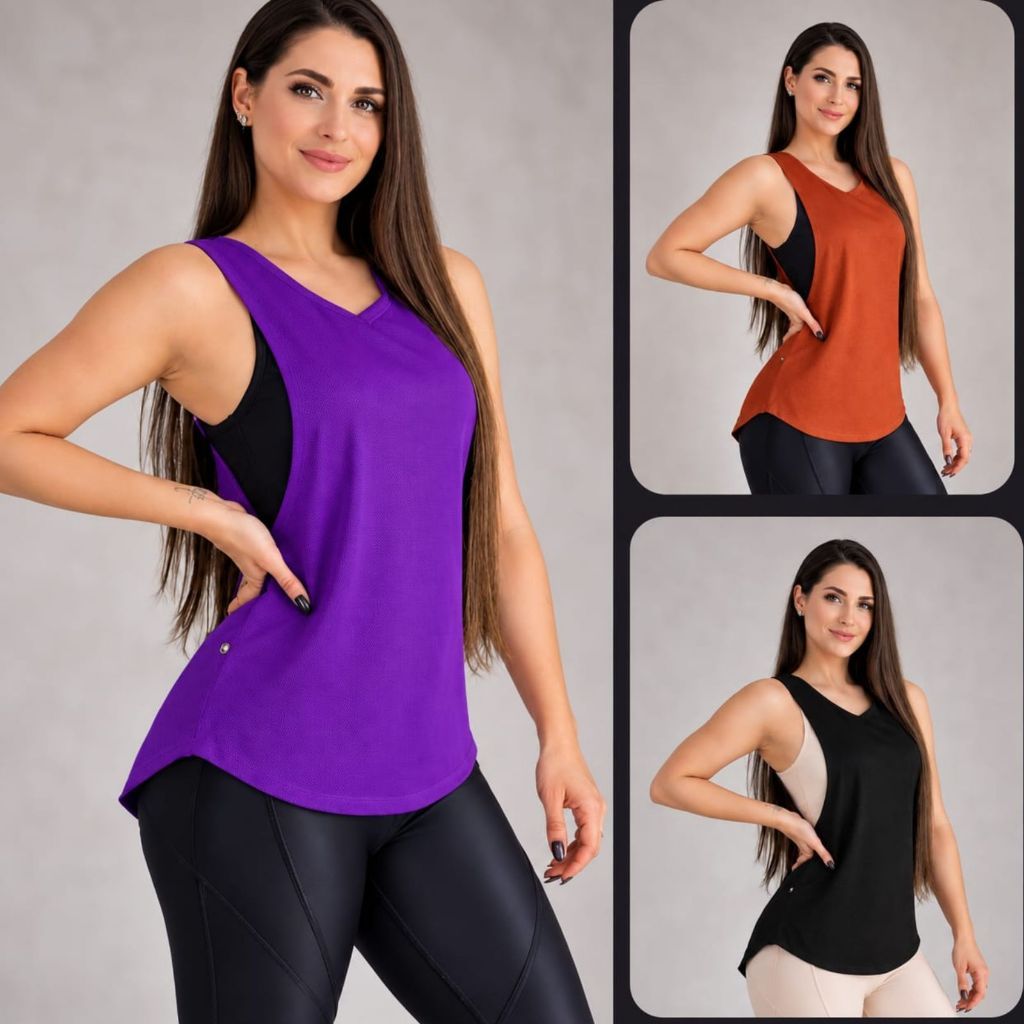Blusas De Academia Dry Fit Repirável } Regata Veste Leggings Camiseta Tapa Bumbum Roupas De Academia Fitness Treino