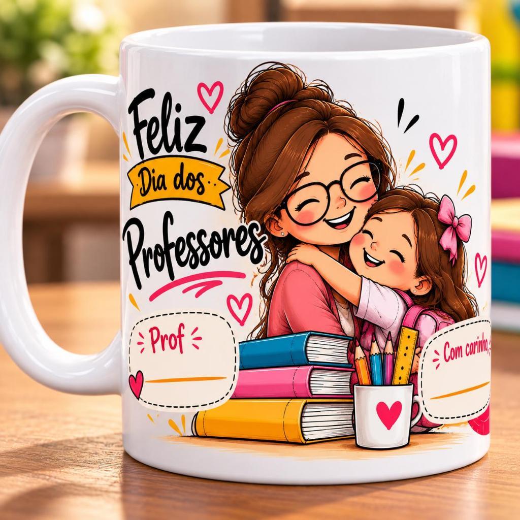 Caneca De Porcelana Dia Dos Professores Personalizada Com Seu Nome
