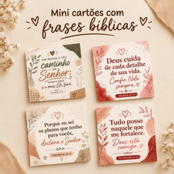 Mini cartoes, com frases bíblicas/mimo para clientes/tamanho 5x5.