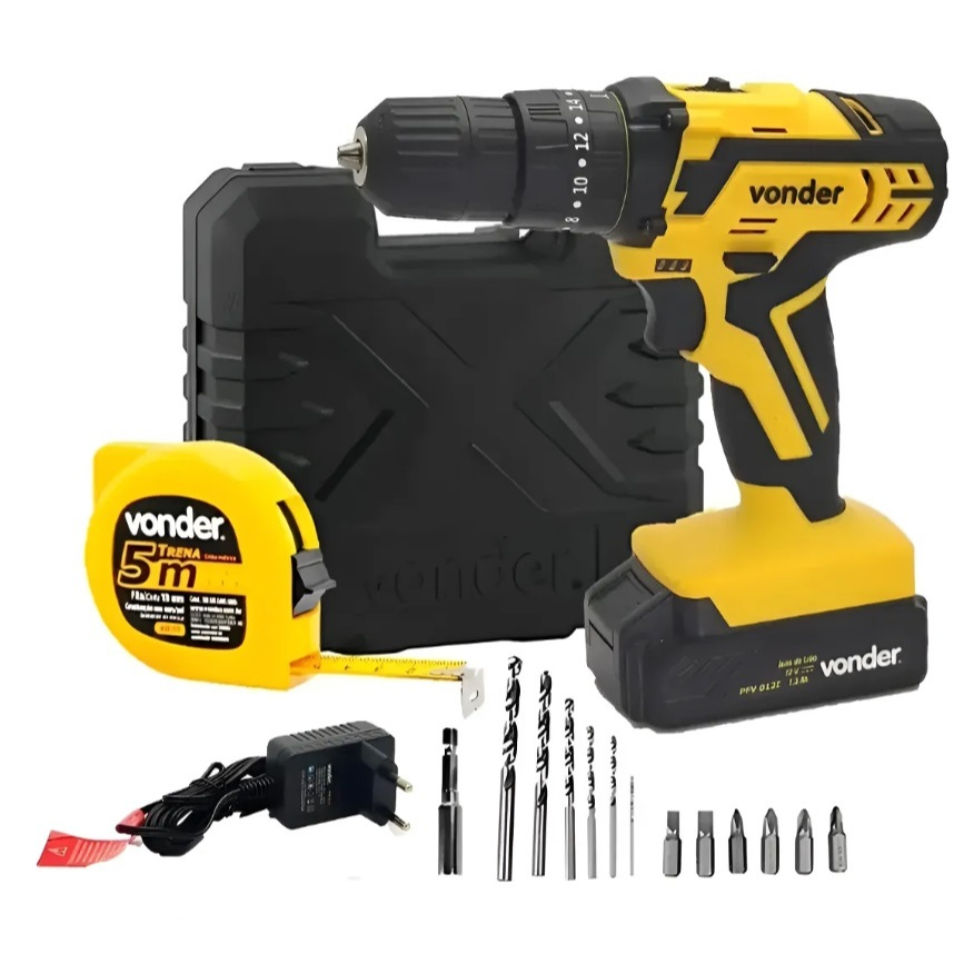 Parafusadeira Furadeira Bateria 12v Bivolt Pfv 012 Vonder