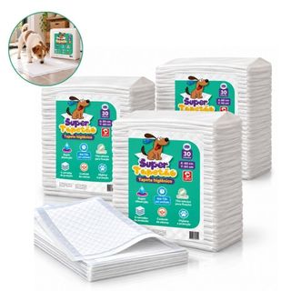 Tapete Higiênico Para Cachorro Super Tapetão 80x60cm Kit 90 Unidades Super Absorvente.