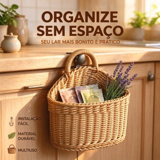Cesta Juta, Cesta Pendurar Tecida Feita à Mão Cesta Vime Natural Para Decoração