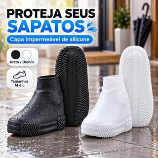 Protetor de Calçados Capa de Chuva Silicone Impermeável Reutilizável Dobrável Portátil Unissex