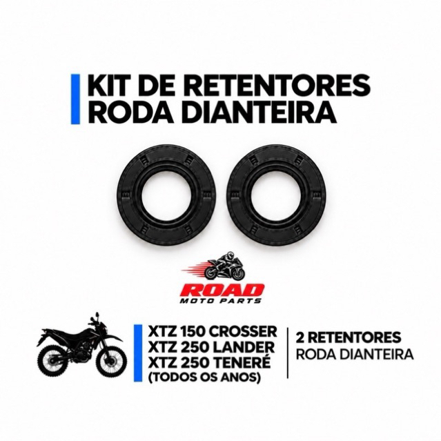 KIT RETENTOR RODA DIANTEIRA LANDER/TENERÉ/CROSSER XTZ 250 XTZ 150 XTZ150 XTZ250 LANDER TENERÉ CROSSER