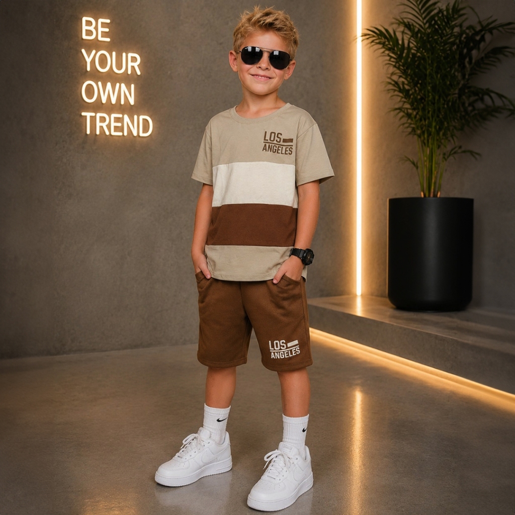Conjunto Infantil Masculino Verão Lançamento Camisa e Bermuda Veste Do 2 ao 12 anos Roupa de Menino