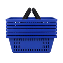 KIT 6 Cestas de Compras Cestinha Reforçada Para Mercado Supermercado 16Lts