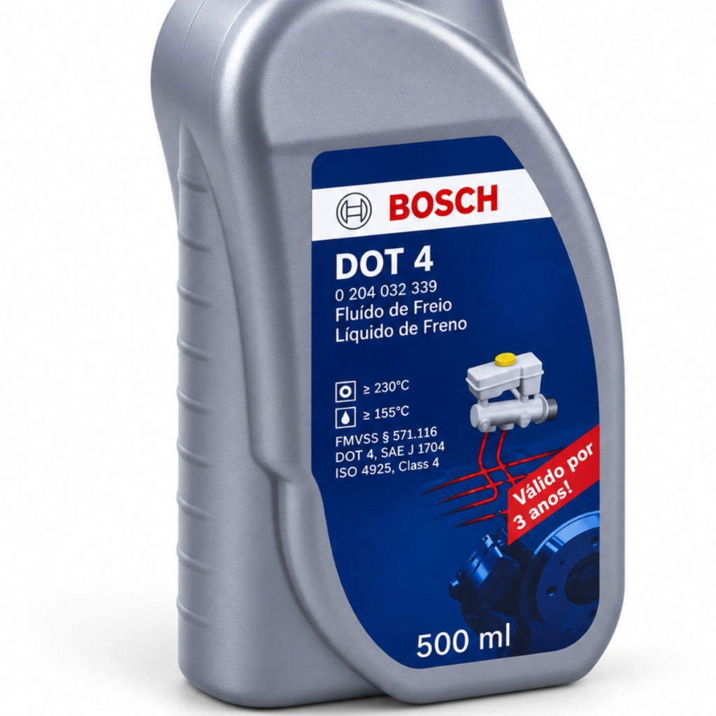 Fluido Óleo de Freio DOT 4 Original Bosch 500ml Para Carro e Moto Sistema Hidráulico de Frenagem: Manutenção e Reposição · foto 2