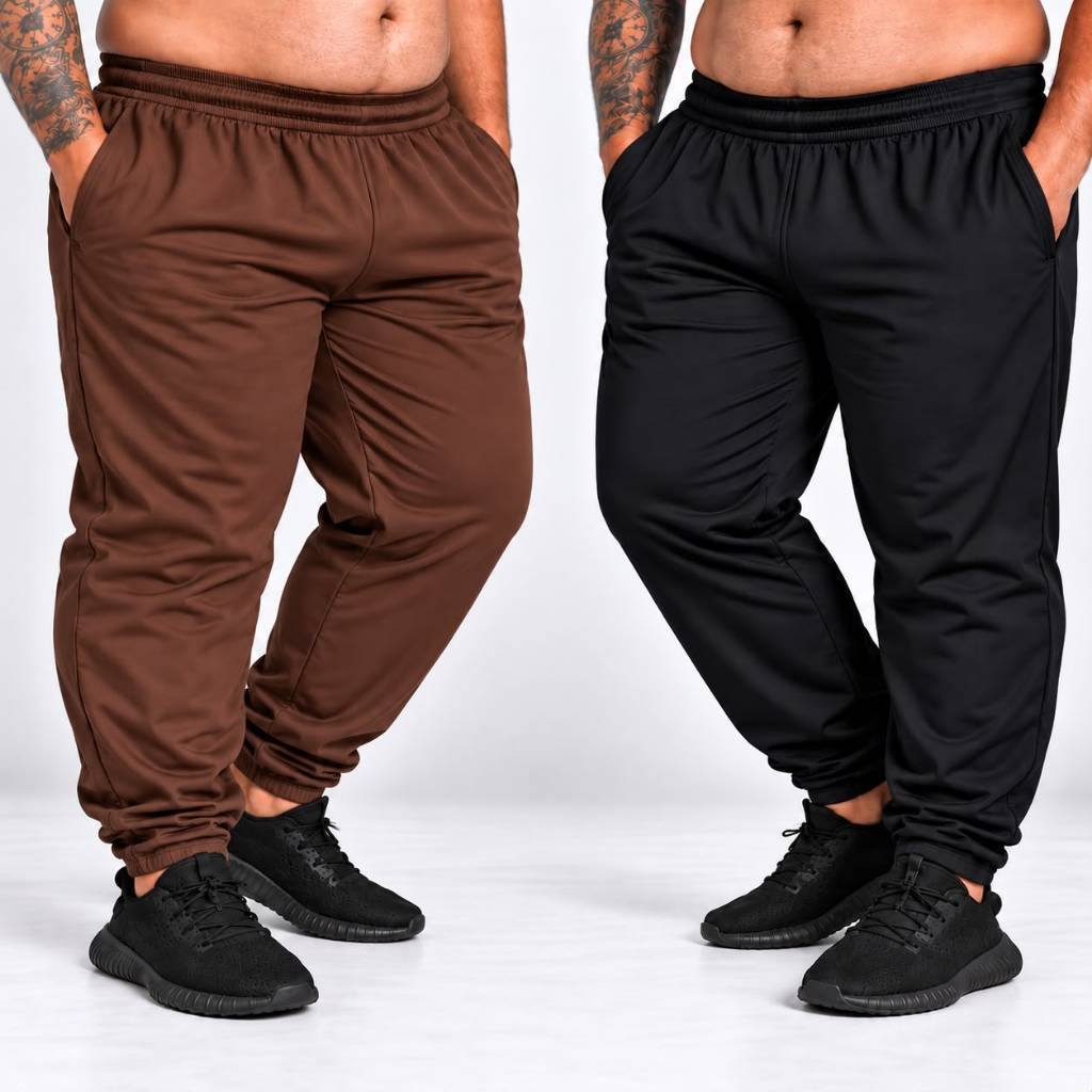 Kit 2 Calças Elastano Plus Size Masculina Esportiva Treino Corrida Academia P ao G4