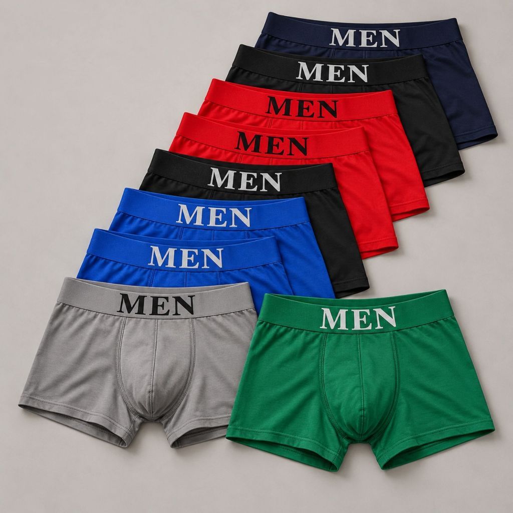 Kit 6 Cueca Boxer Masculina Microfibra Conforto Sem Costura Cintura Elástica Cores Variadas