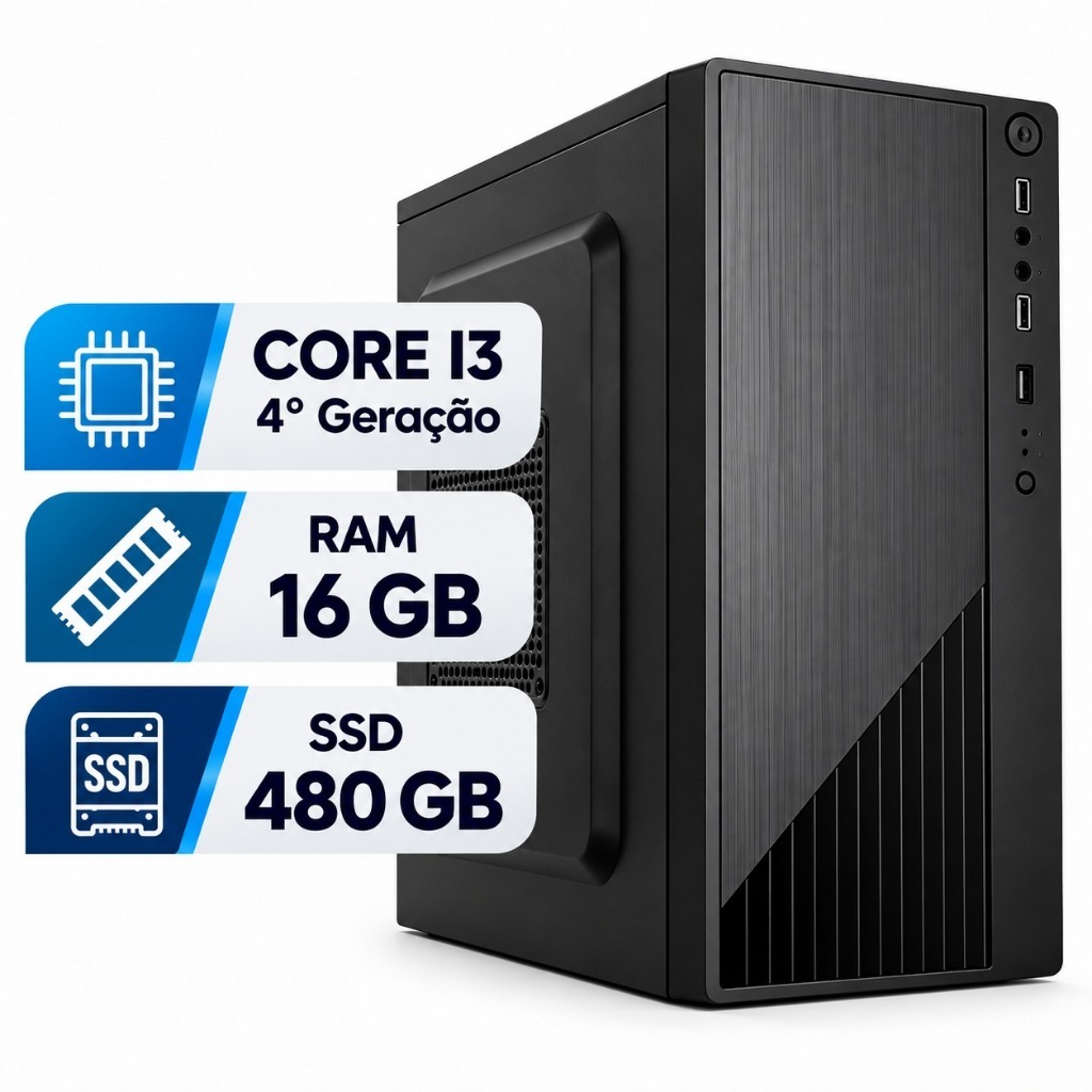CPU Intel Core i3 4ª Geração | 16GB | SSD 480GB - DDR3