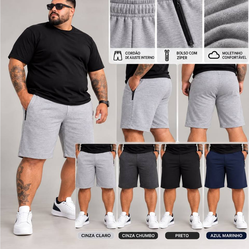 Bermuda Moletinho Tamanhos Extra Grande Plus Size