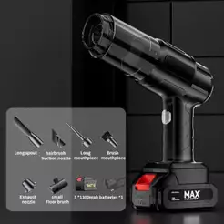 Aspirador de Pó e Soprador Portátil Sem Fio 24V com Bateria Recarregável e 6 Bocais SQ- XC59
