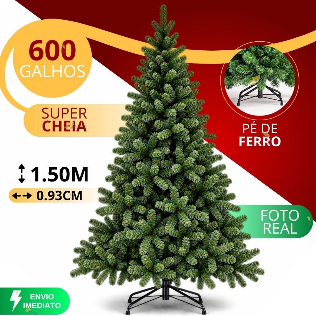 Árvore de Natal Grande Pinheiro Decoração de Natal 600 Galhos 150cm / 950 Galhos 1.80 Metros
