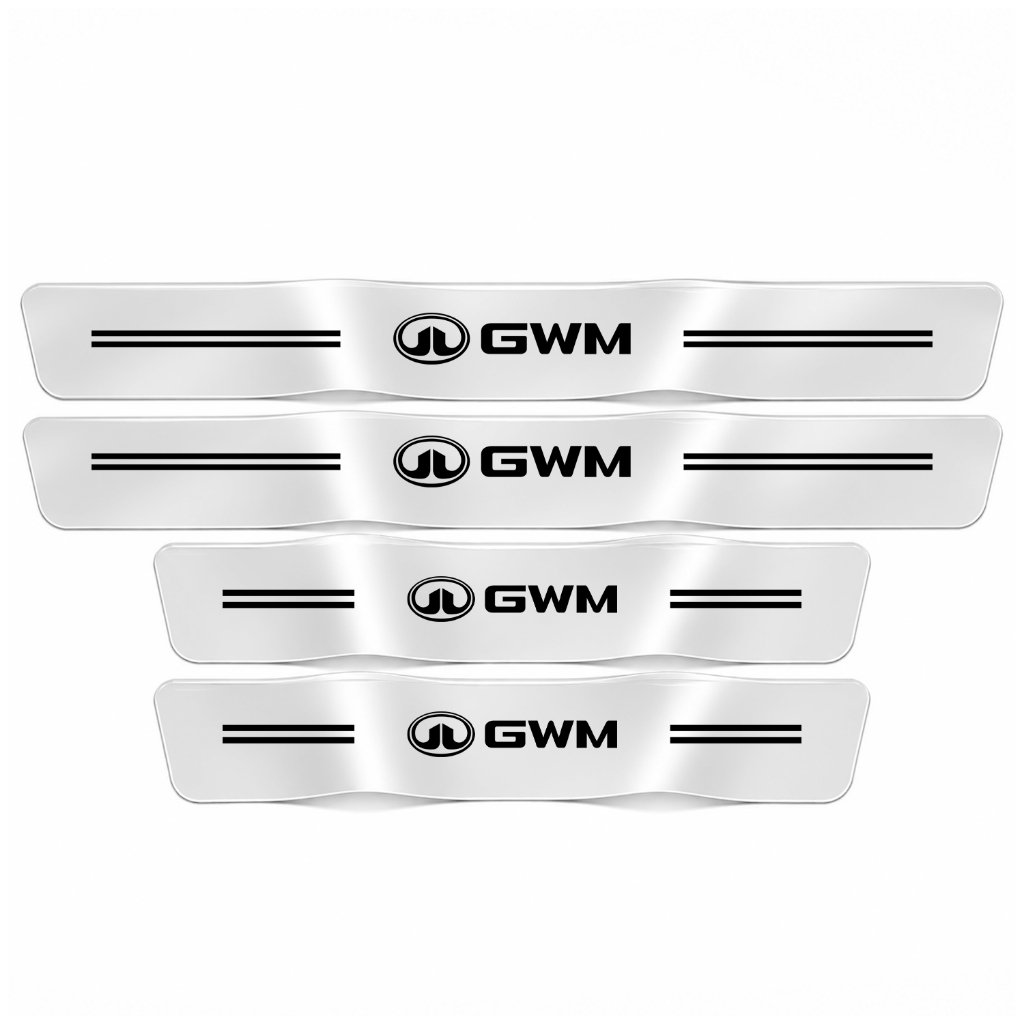 Conjunto Protetores Soleira GWM Versão Transparente Kit Completo Adesivo Antirrisco — imagem 2 de 2