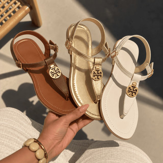 Rasteira Feminina com Medalhão Dourado Sandália Rasteirinha Elegante Chique Verão Papete Flatform