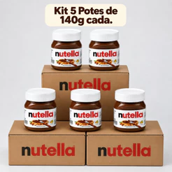 Kit 5 Nutella Creme de Avelã com Cacau Ferrero 140g Original l Produto Lacrado l Envio Imediato