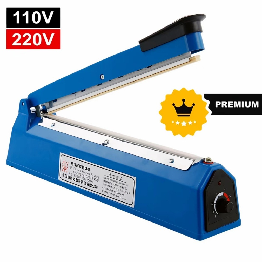 Seladora Térmica Manual de Plástico 30cm 500W Bivolt 110V/220V 8 Temperaturas Premium para Embalagem Alimentos