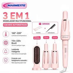 MAIMEITE multifuncional Modelador De Cachos 3 em 1 Automático 25mm/32mm + Pente Alisador 110v-220v Bivolt